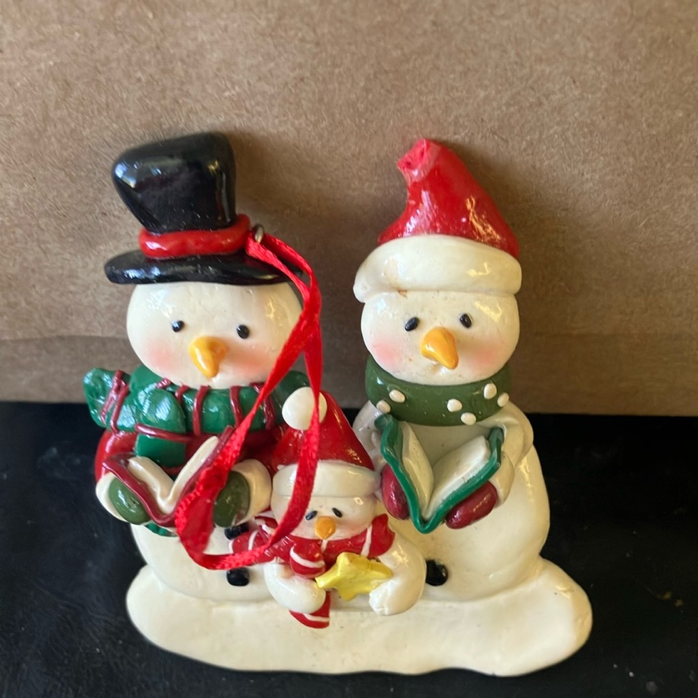 Snowman family ornament